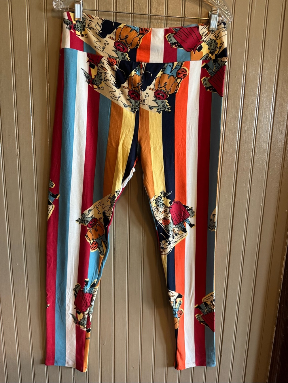 New LuLaRoe Multicolor Striped Leggings Halloween vampires pumpkin